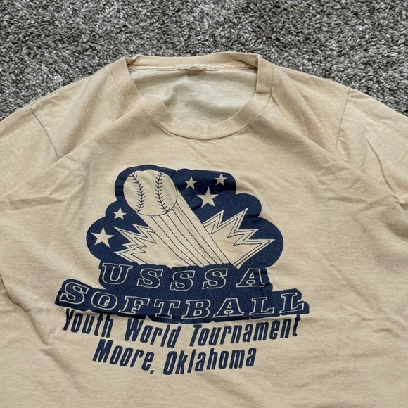 Screen Stars Other - True Vintage 70s USSSA Softball Youth World Tournament Baseball TShirt Mens S